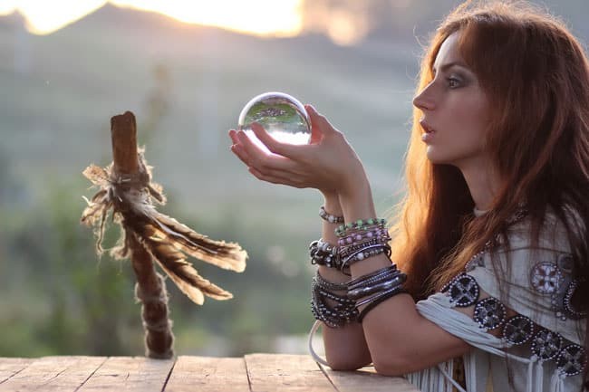 Lady with crystal ball